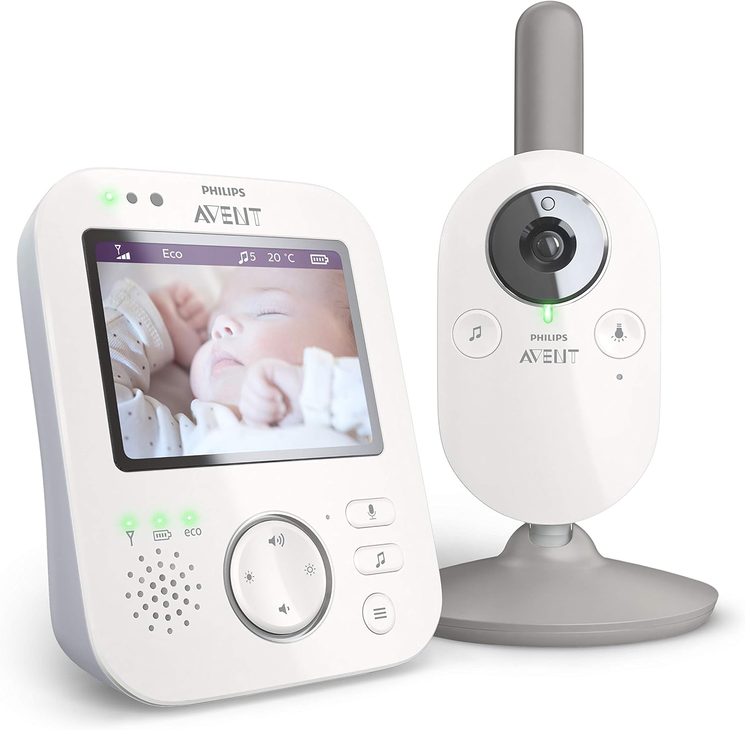 Avent Digital Baby Monitor with Camera and Audio, 3.5" Display Baby Camera Monitor with 2-Way Talk, Night Vision, Temperature, 980ft Range, Video Baby Monitor with No Wi-fi, Lullabies