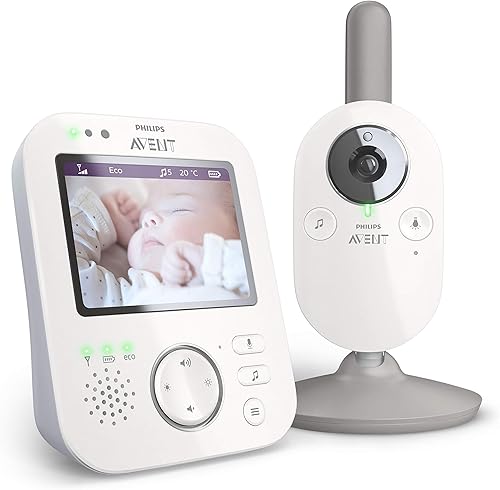 PHILIPS Avent - Monitor digital para bebé con cámara y audio, pantalla de 3.5 pulgadas, monitor de cámara para bebé con conversación de 2 vías,