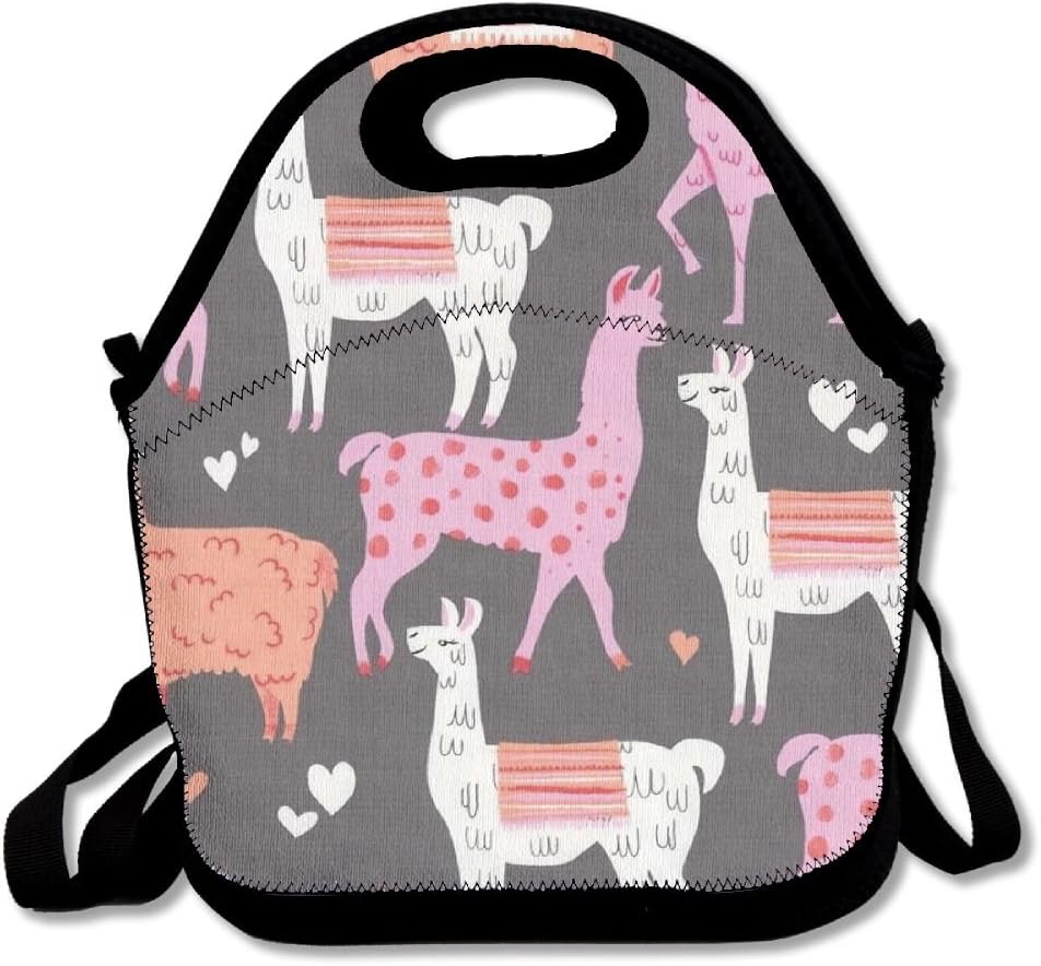 Llama Alpaca Insulated Lunch Bag Picnic Lunch Tote For Work, Picnic, Travelling
