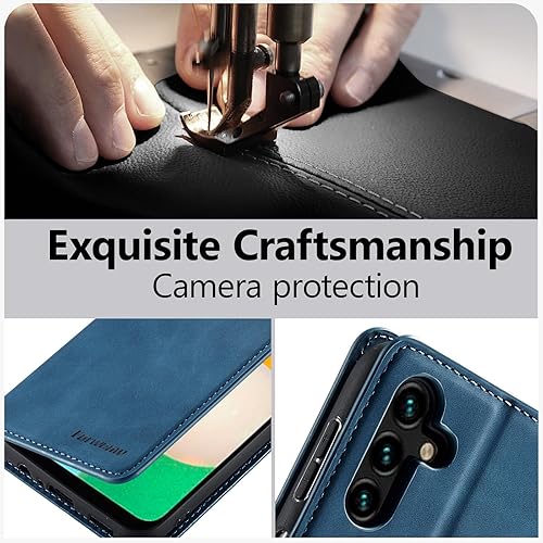 Miniatura 4 de EYZUTAK Funda de cuero PU premium para Samsung Galaxy A54 5G, cierre magnético, funda protectora con función atril, ranura para tarjeta en efectivo,