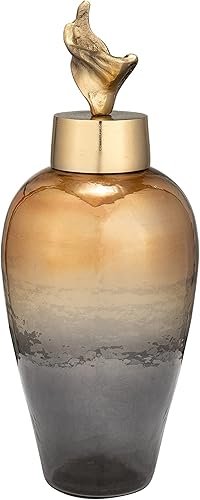 Miniatura 2 de Florero de metal con tapa de lirio, bronce de 17 pulgadas de alto x 7 pulgadas, elegante jarrón decorativo para bodas, centros de mesa, decoración