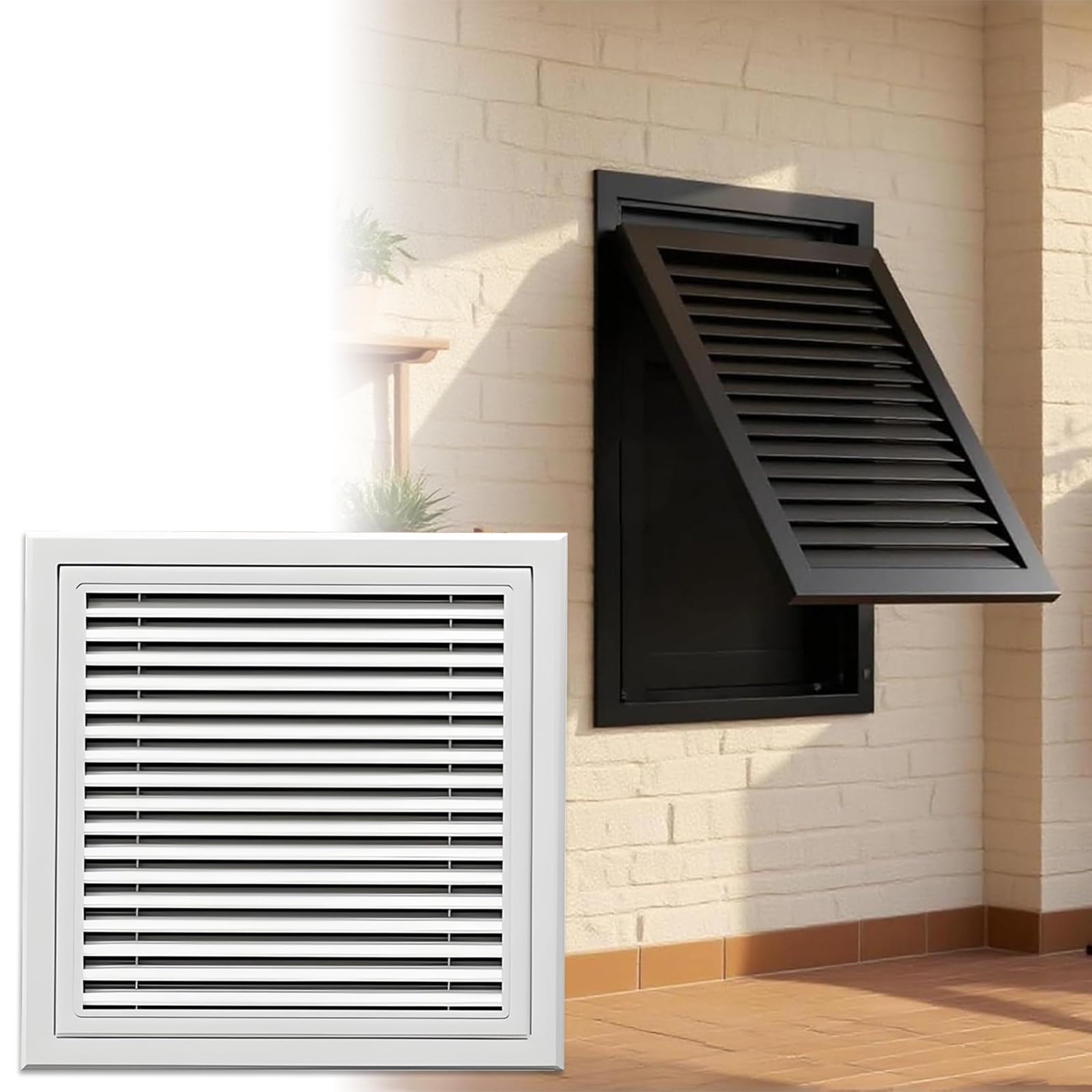 Grille de Ventilation 30 x 30 cm (12 x 12 po) avec Filtre de Retour d'air - Grille de Ventilation Blanche pour CVC avec Panneau Amovible sans Outil, idéale pour la Ventilation à la Maison et