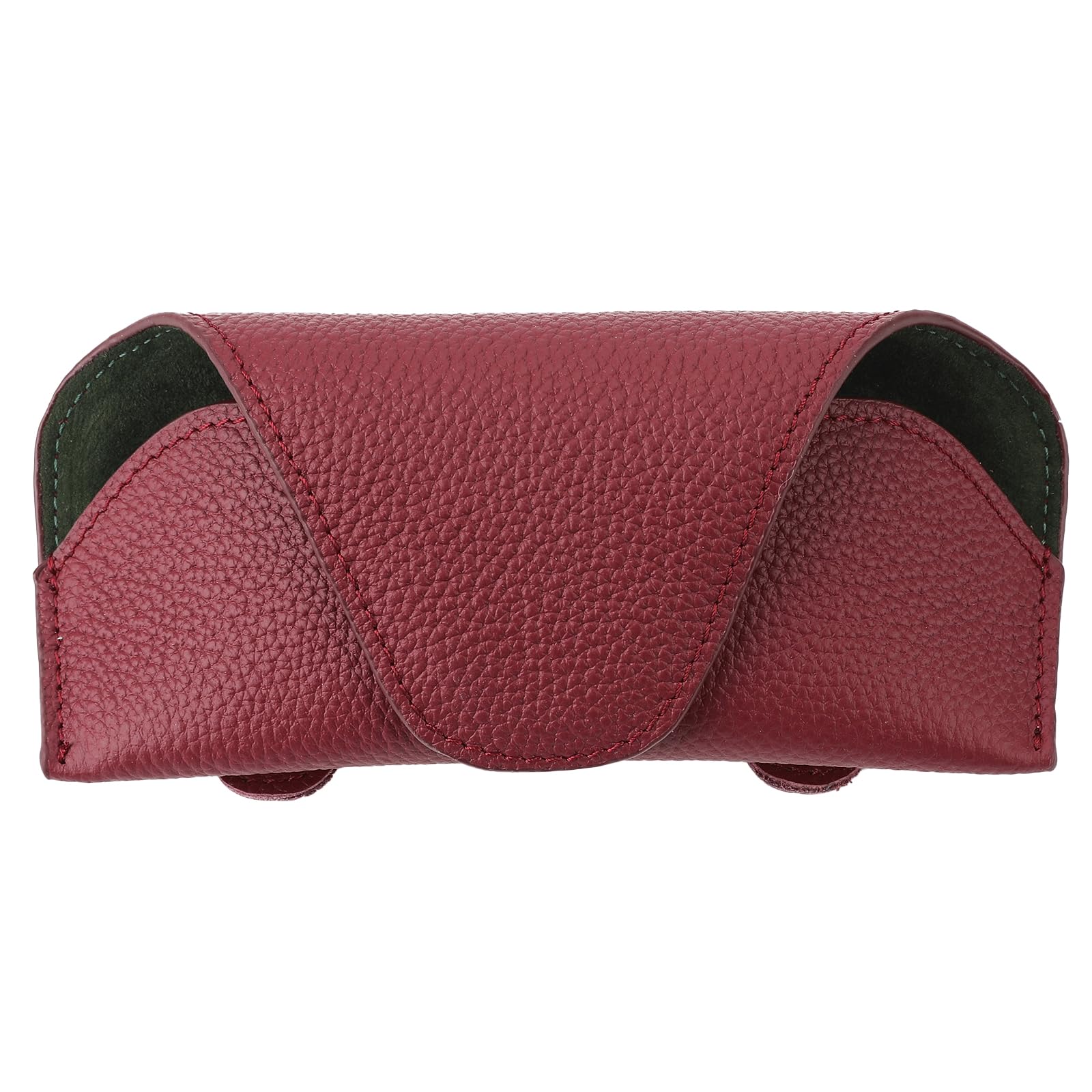 KEVANCHO Magnetic Sunglass Holder for Car Visor Clip, Leather Car Glasses Holder, Visor Accessories Eyeglasses Holder Glasses Storage Case (02-Red)