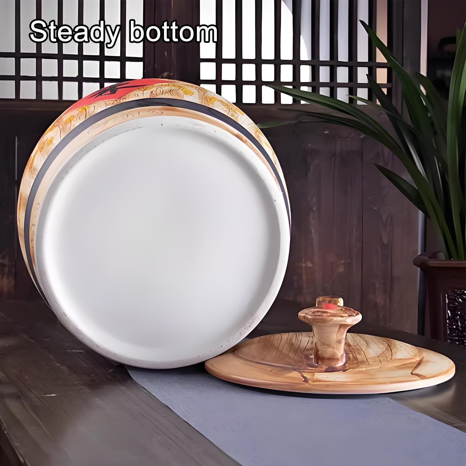 Contenitori Alimentari per Cereali con coperchio, Contenitori Alimenti in Ceramica, cilindro per riso in ceramica, grande barattolo per riso per fagioli, mais, grano, barattoli per cereali(15kg