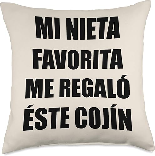 Regalos Graciosos en Español Regalo para Abuela o Abuelo - Cojin de Nieta Favorita, 18x18, Multicolor