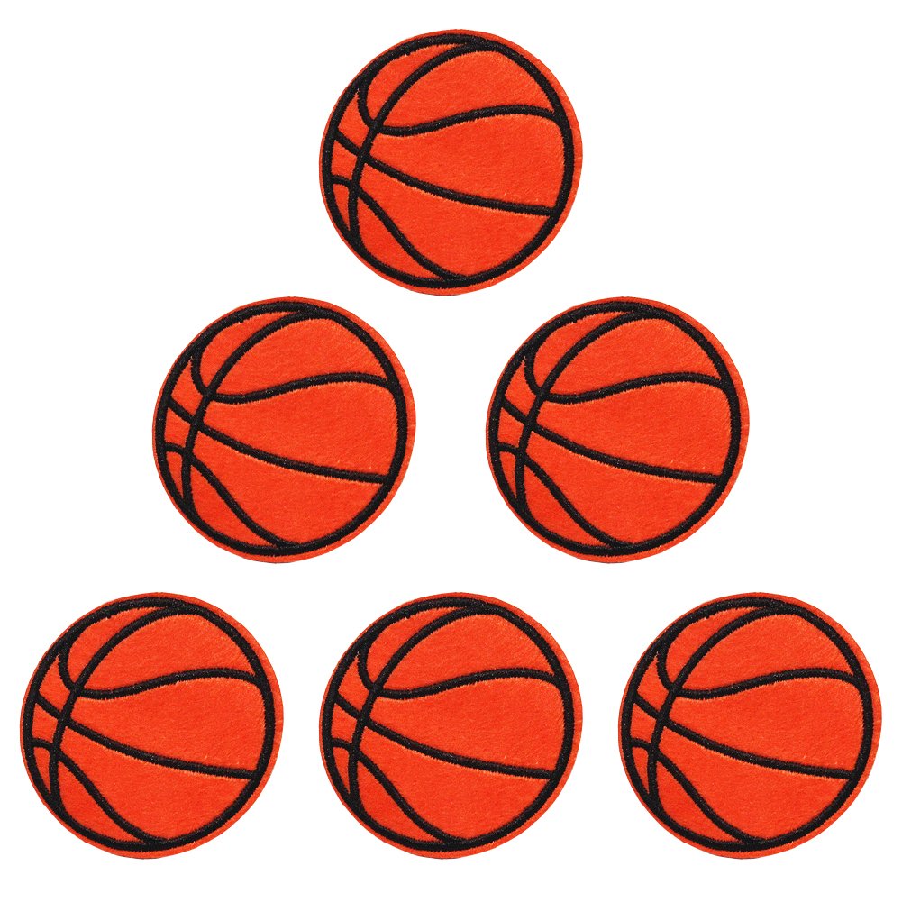 XUNHUI Basketball Embroidered Patches for Clothing Iron On Patches Ball Badge Stickers for Clothes DIY 5.8cm 5 Pieces
