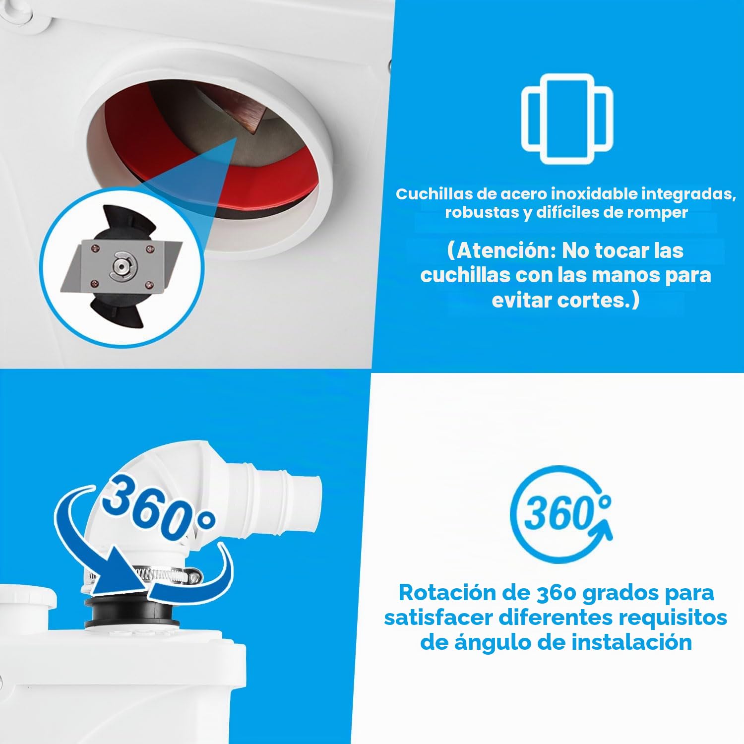 Herrselsam Bomba de agua sucia de 700 W 4/1 para aseo, ducha, lavabo