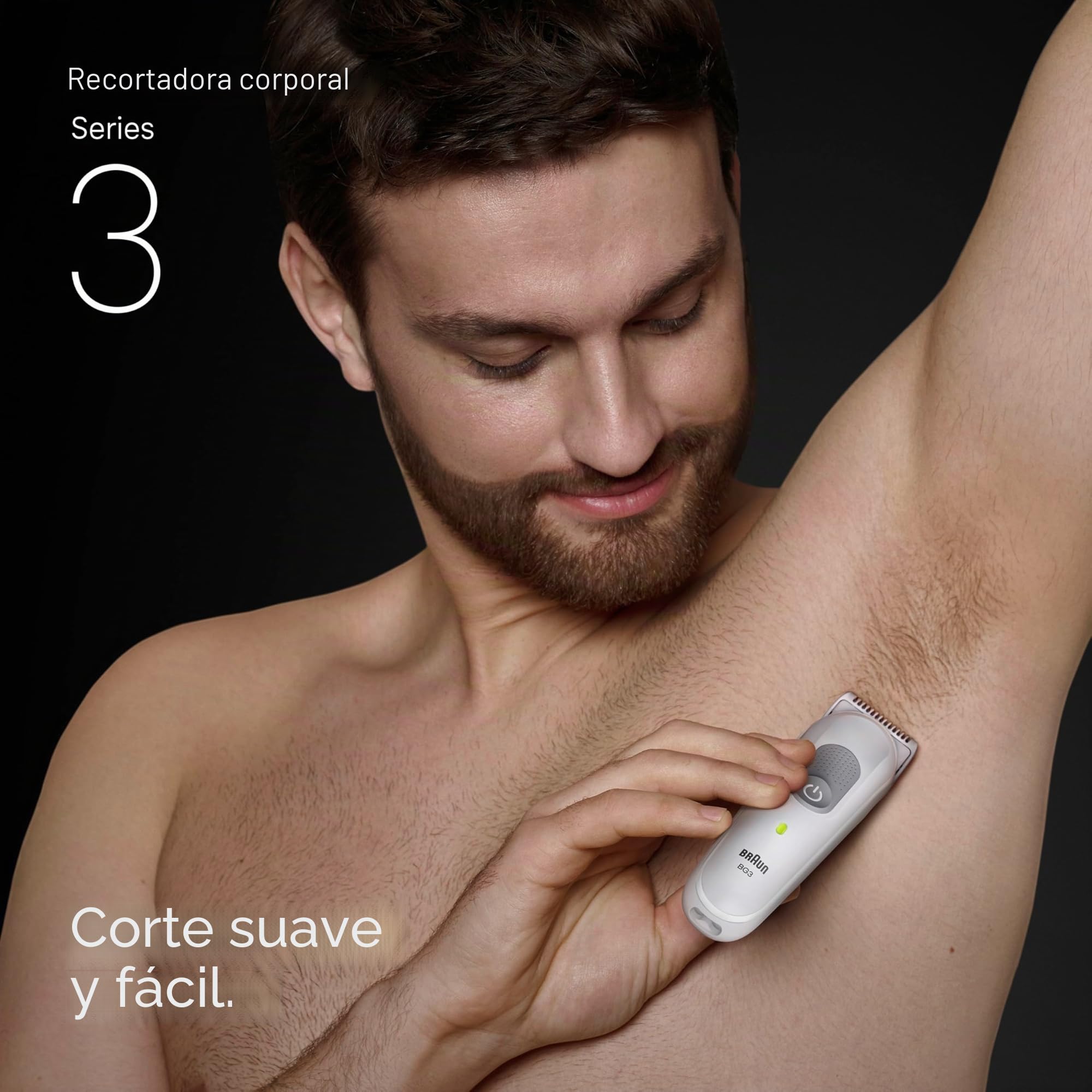 Braun Cortacésped Para El Cuerpo, Body Groomer Series 3, 3 Herramientas De Afeitado, Con Protección SkinGuard, Autonomía De 80 Min, Suave Para Zonas Sensibles, Afeitarse Y Cortar, Impermeable,