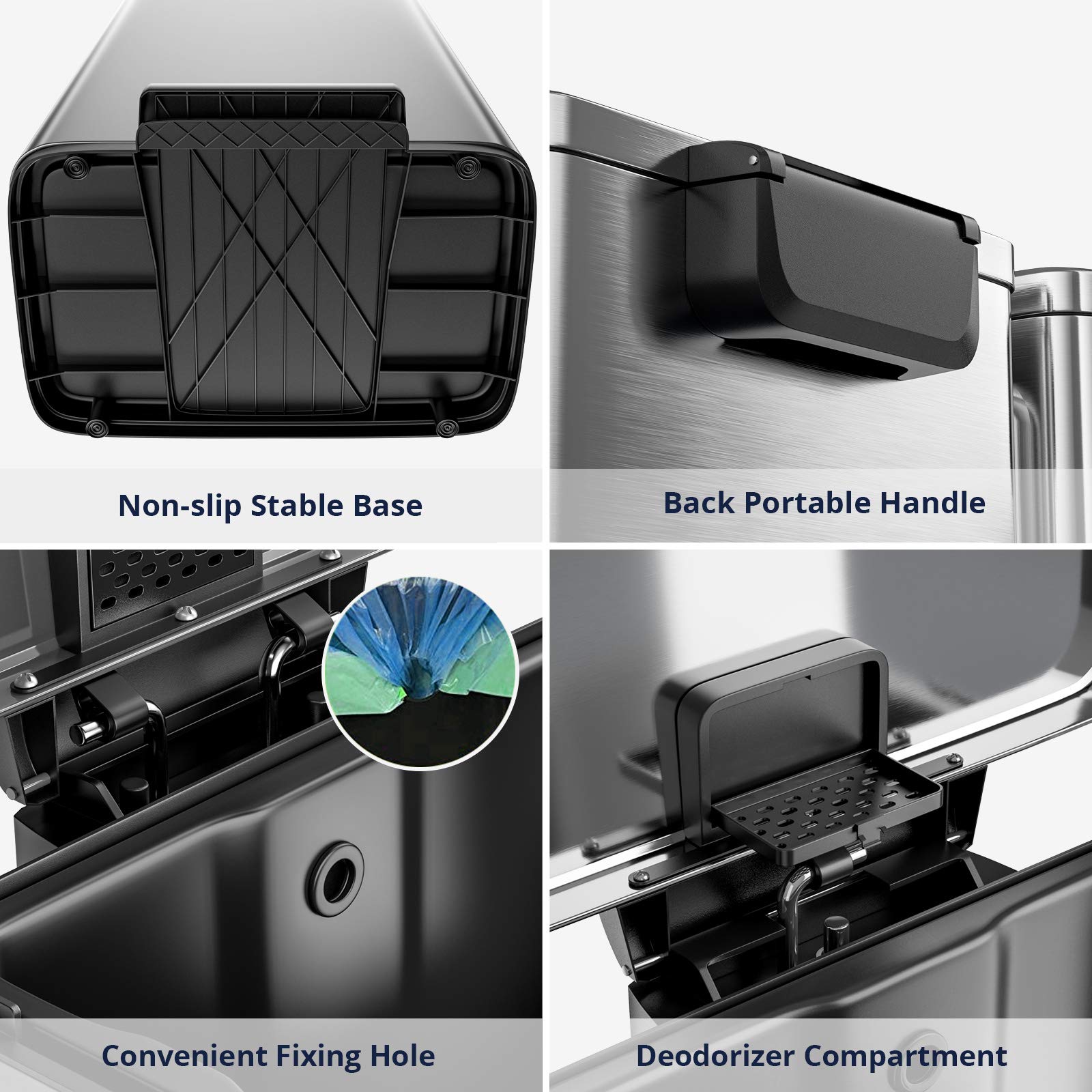 Buy Cozy Castle 16 Gallon Dual Step Trash Can & Recycle Bin, Kitchen