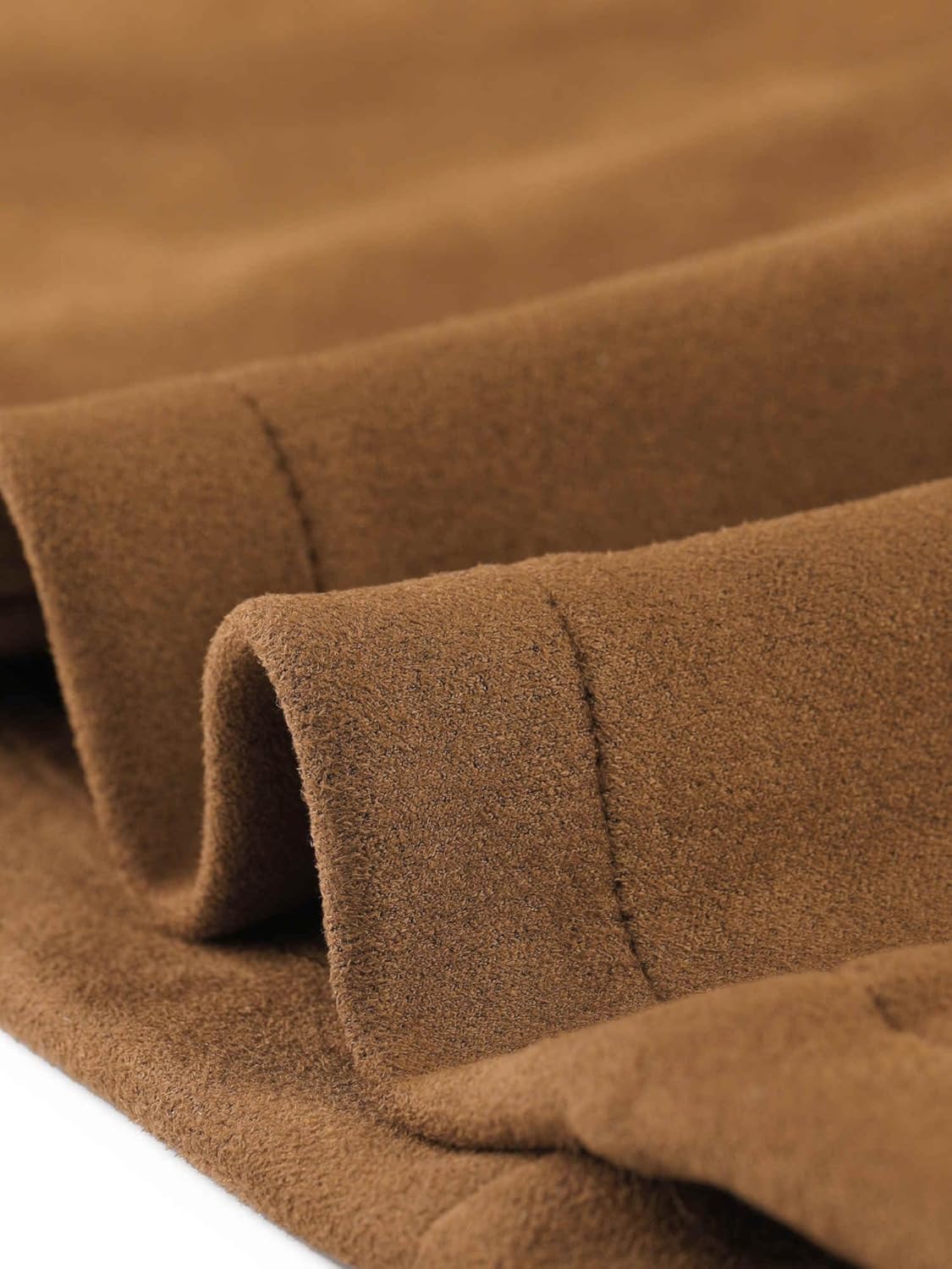 Allegra K Women's Faux Suede Jacket Double Breasted Notched Lapel Winter Long Trench Coat - Image 5