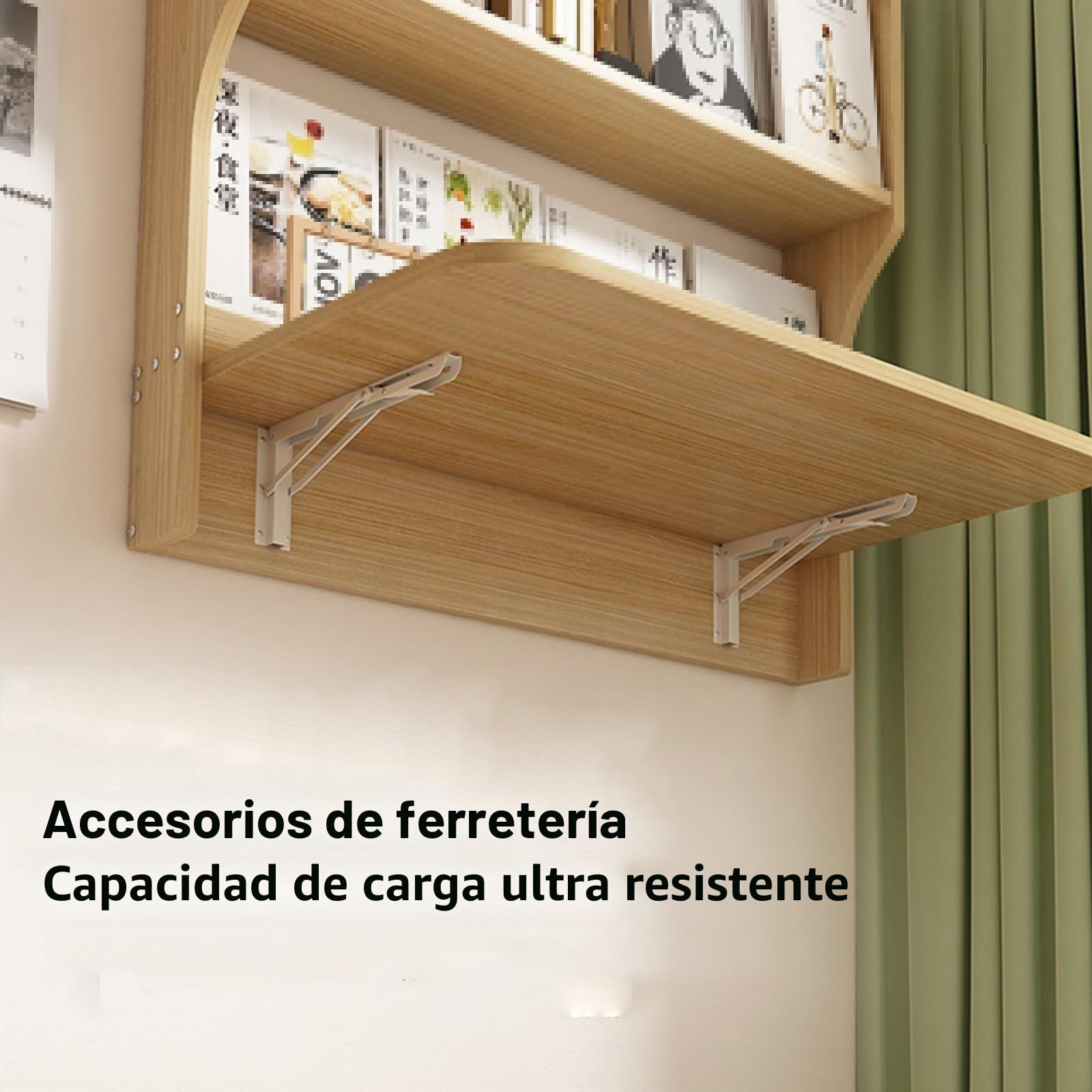 Escritorio flotante montado en la pared, escritorio plegable de madera maciza con almacenamiento, fácil de limpiar, soporte de carga súper fuerte para espacios pequeños, ideal para dormitorio o