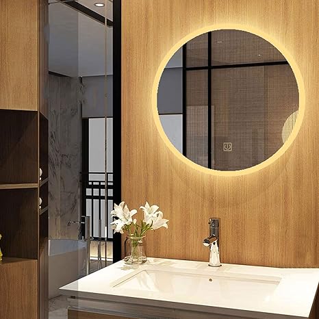 Amazon Co Jp 丸形 Led浴室ミラー 壁掛け鏡 浴室 鏡 壁掛け鏡 おしゃれ 化粧鏡 洗面所 おしゃれ円形 洗面化粧台 照明付き Ip44防水 O 50 60 70 80 Cm Diy 工具 ガーデン