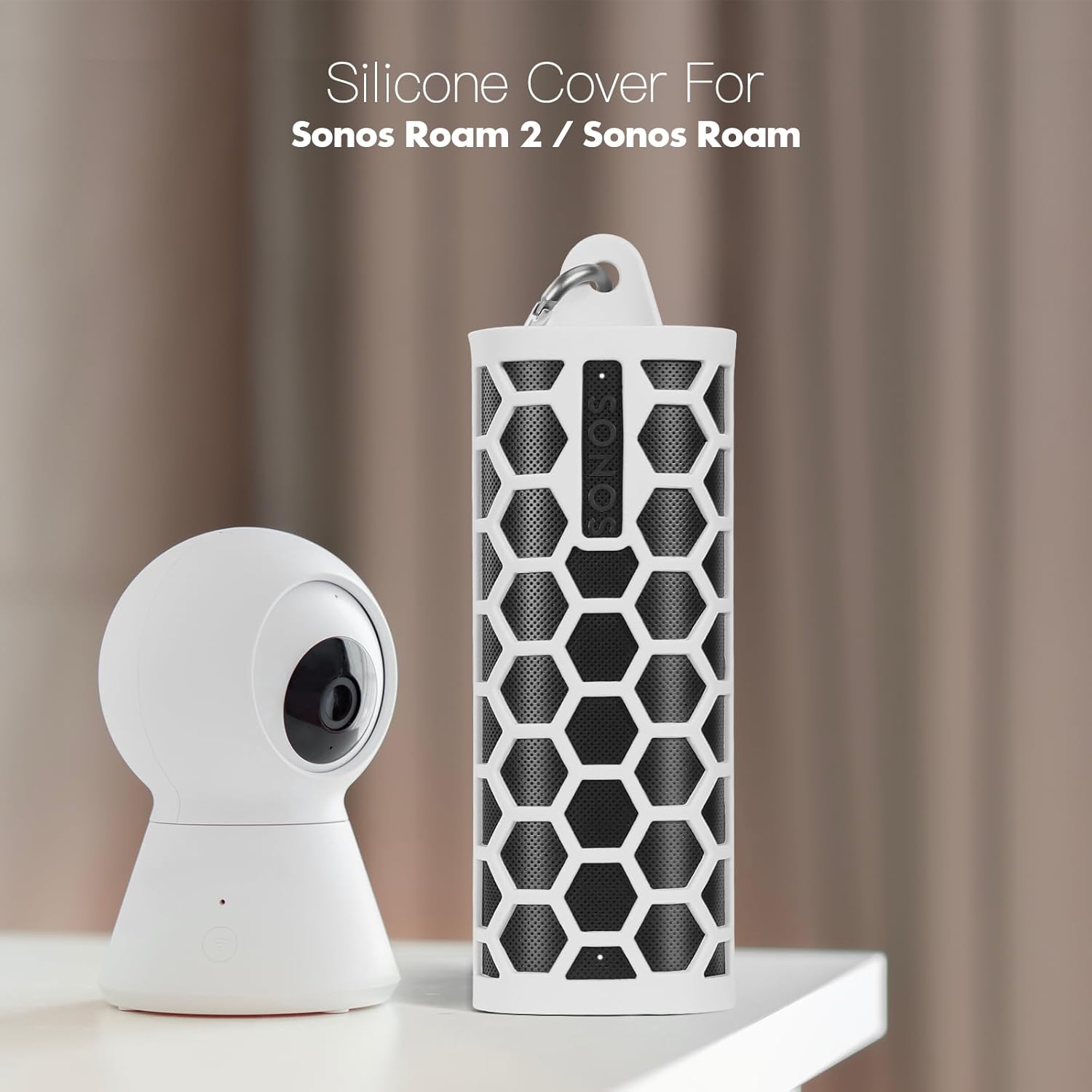 Protective Cover Carrying Silicone Case for Sonos Roam 2 / Sonos Roam, Speaker Pouch Sleeve Protector Cover Travelling Case for Wireless Bluetooth Speaker (Grey) - Image 4