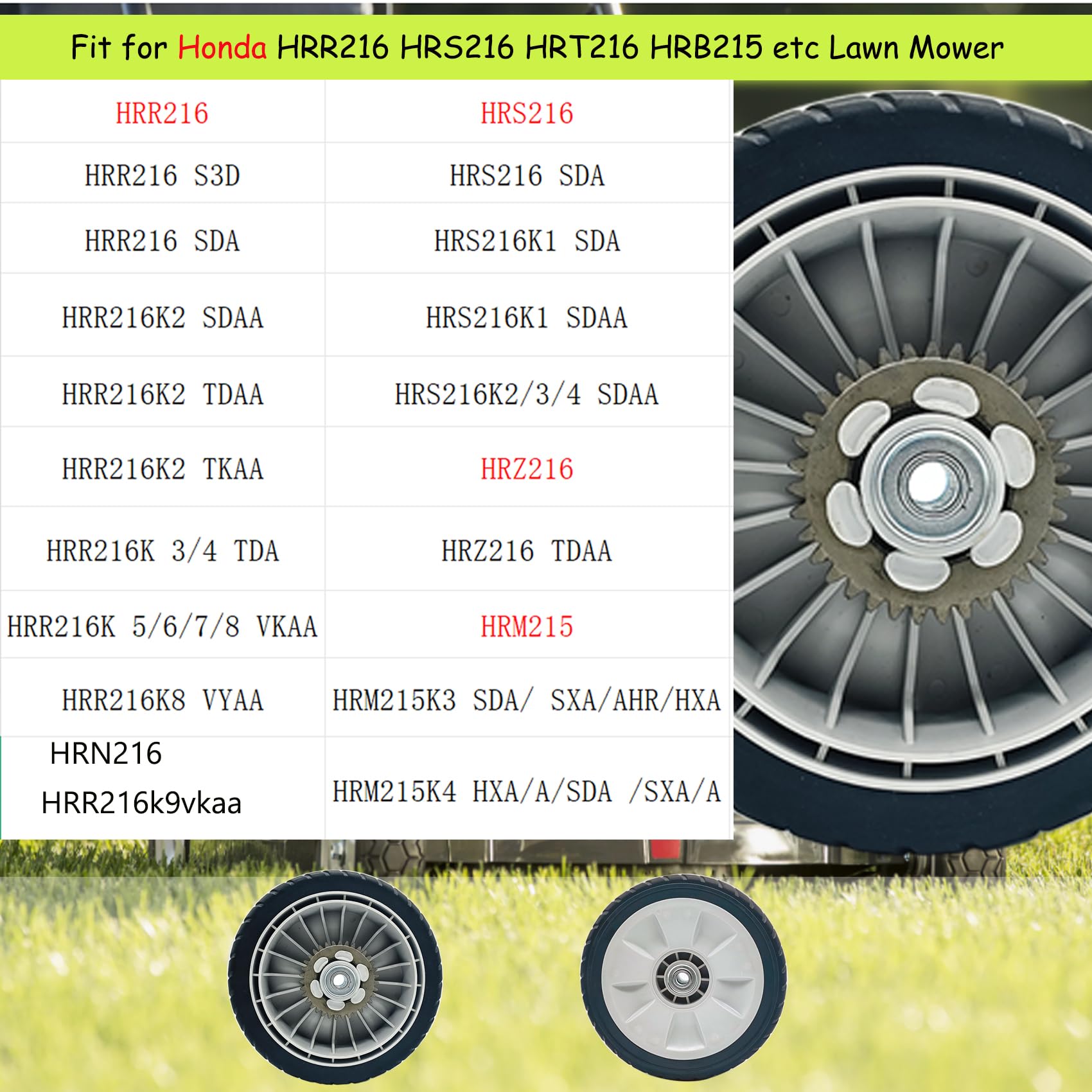 2 ruedas traseras para cortacésped 42710-VE2-M02ZE
