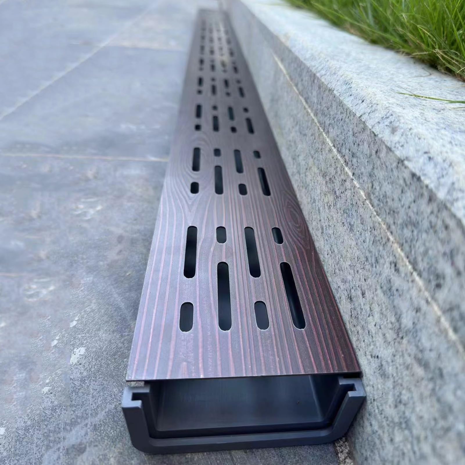 Zewnętrzne osłony odpływowe, zestaw drenażu w kształcie litery U, na chodniki i patio, plastikowy kanał do drenażu burzowego