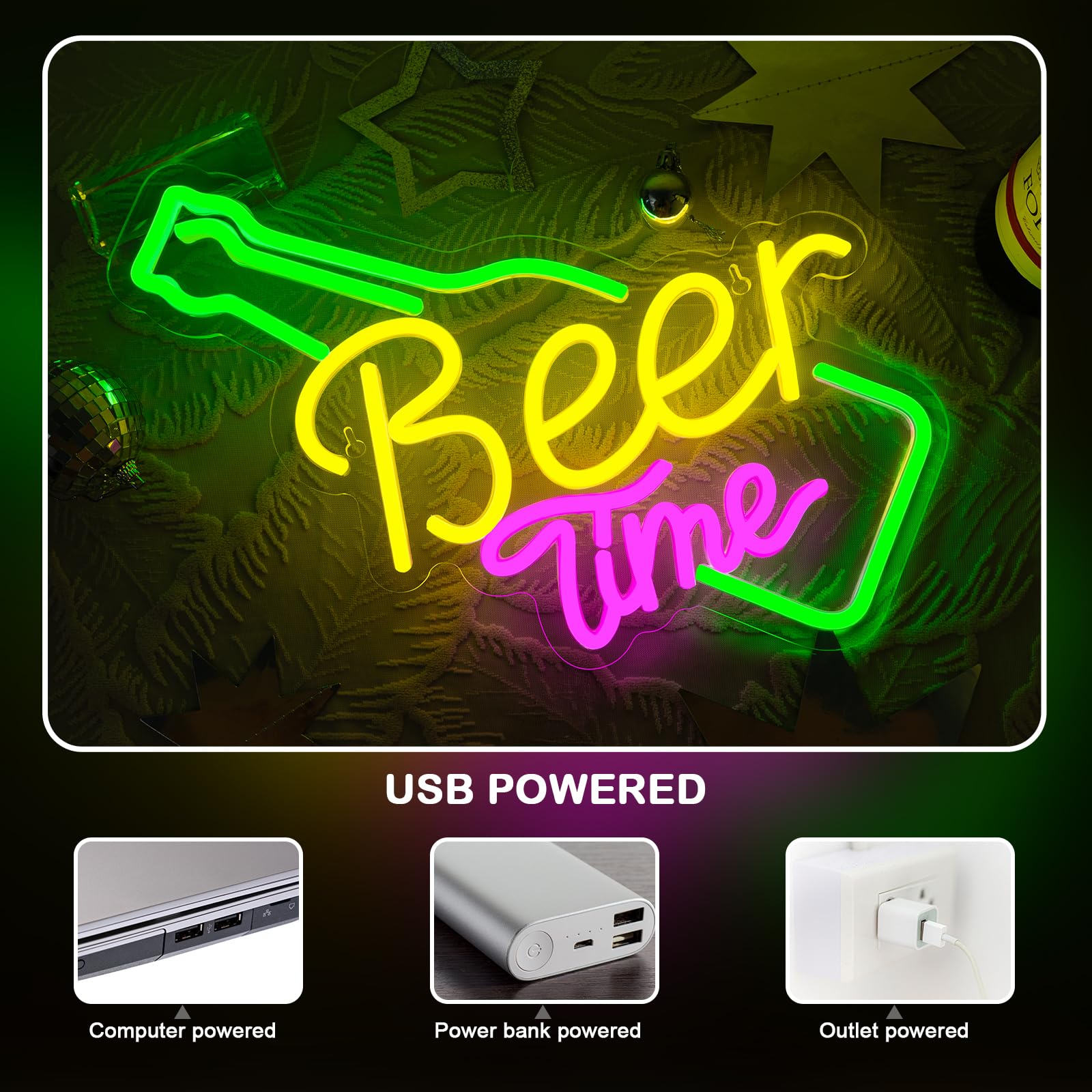 Looklight Better Together Insegna al neon Luce al neon bianca a led USB Potenziato Lettere Neon Sign per camera da letto matrimonio fidanzamento festa Regalo di decorazione murale al neon