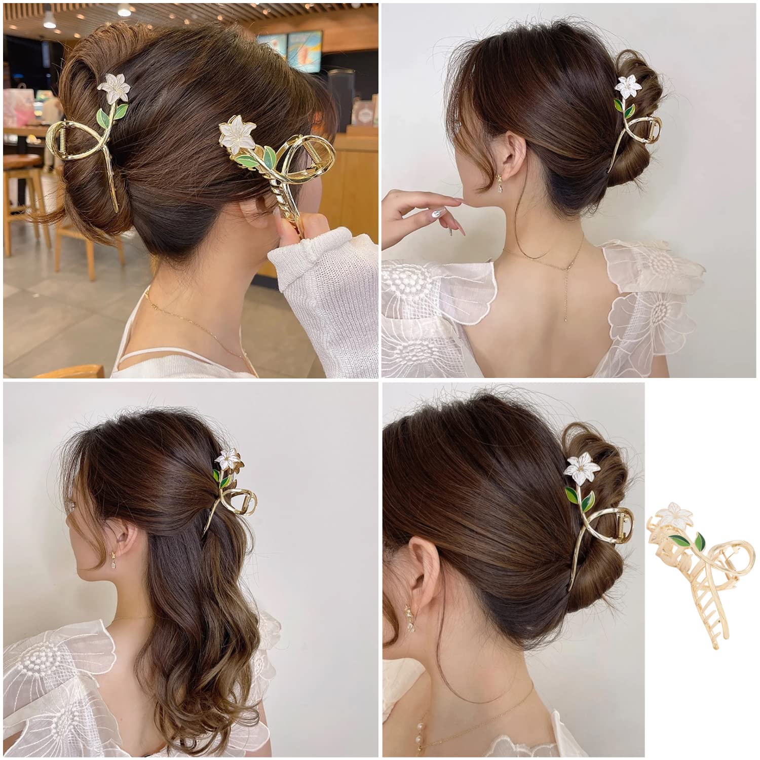 Vivienne Westwood 】ヘアクリップ ホワイト×ゴールド 箱付き ゴールド 