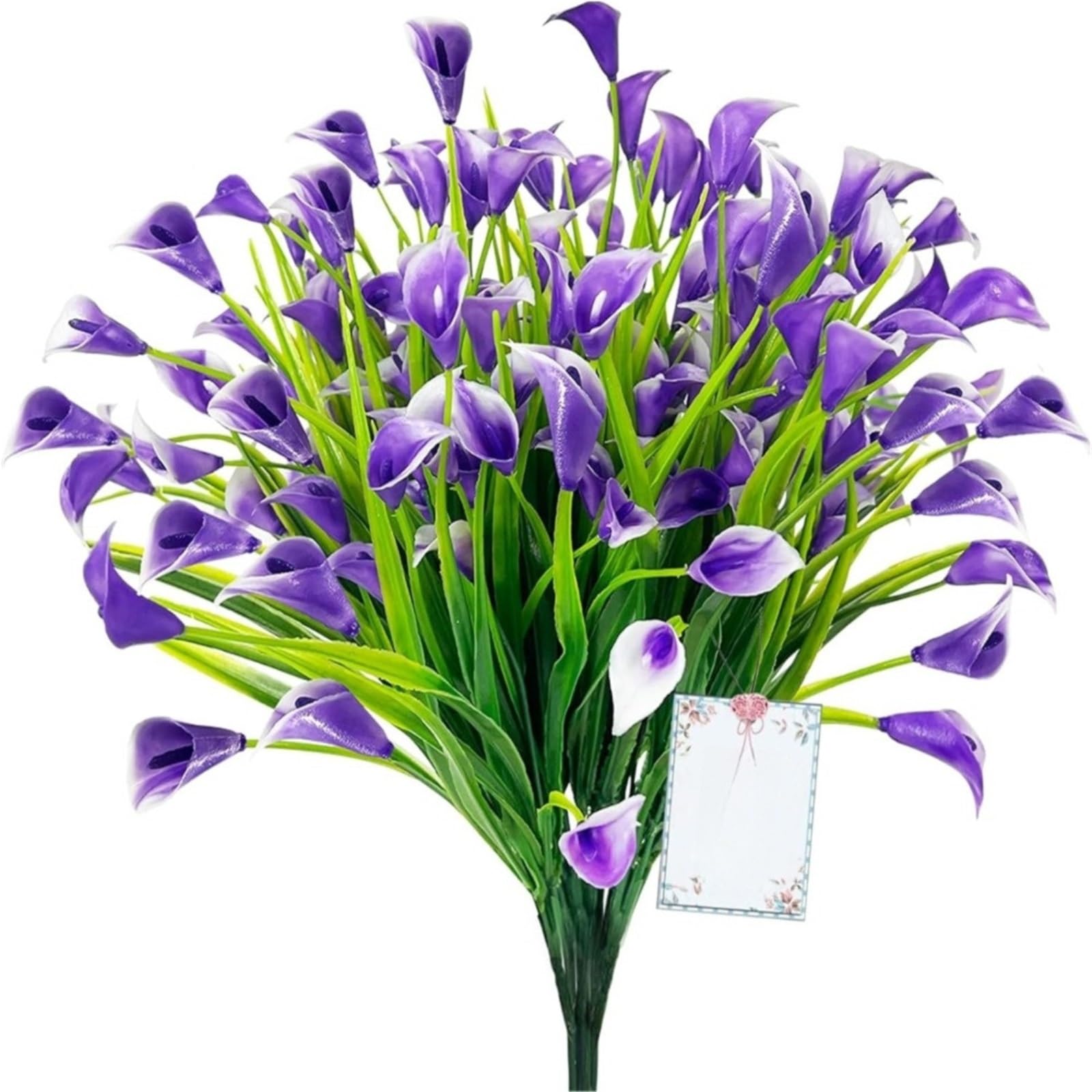 Dcrxz Artificial Flowers 10PCS 33cm Artificial Calla Lily Bouquet Plastic UV Protection Calla Lily Artificial Flowers Fake Flowers Garden Wedding(Purple)