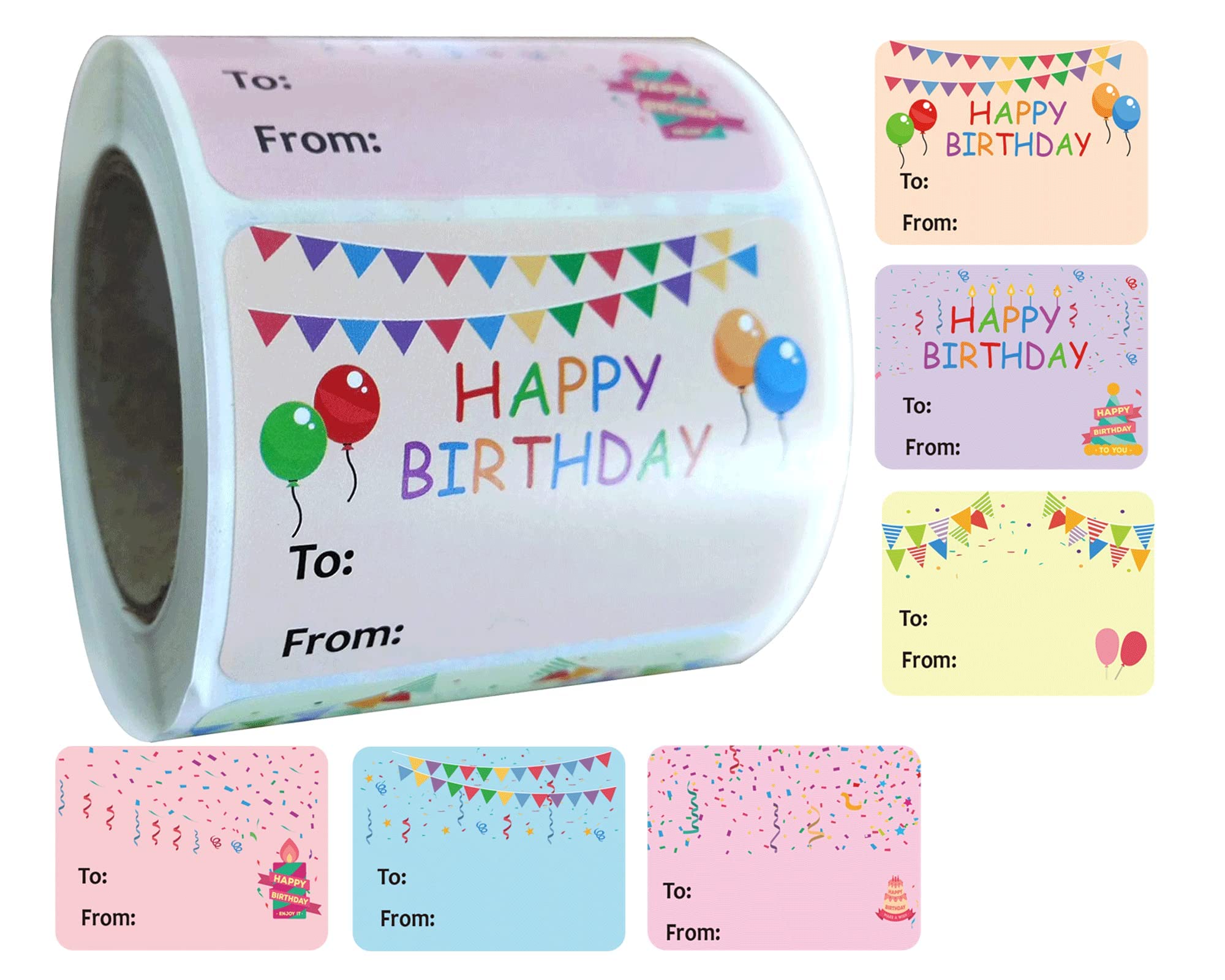 Well Tile Happy Birthday Gift Tags Present Stickers 1.5 x 2 Inch Rectangle  Happy Birthday to from Labels - Festival Birthday Stickers for Kids Party  ...