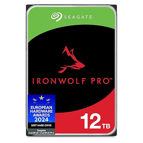 Seagate IronWolf Pro 12To, Disque dur d'entreprise interne NAS HDD, CMR, 3.5 Pouces, SATA 6Goits/s, 7 200 tr/min, 256 Mo de mémoire cache, Ouverture Facile, Services Rescue (ST12000NTZ01) - 12To