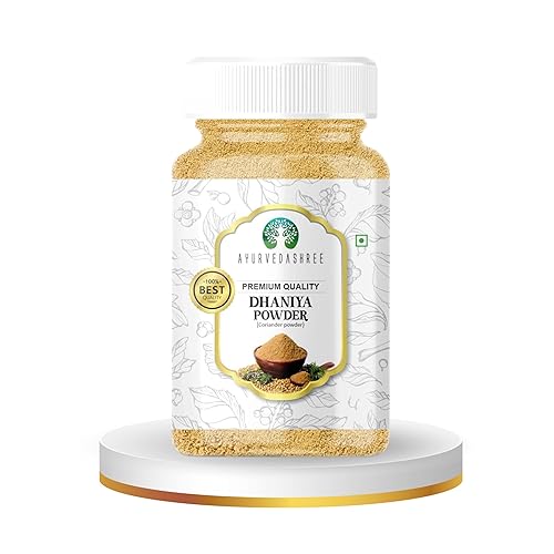 AYURVEDASHREE Polvo molido de cilantro (Dhania india) Spice 100gm PET Jar  Todo natural  Sin sal  Vegano  Sin colores   Sin OMG  Origen indio