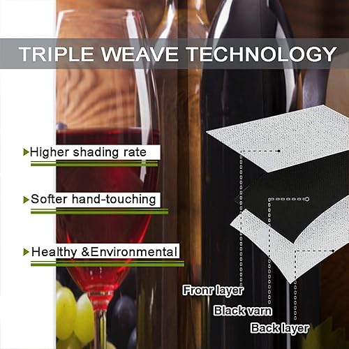 Miniatura 8 de Cortinas de vino, copas de uvas rojas y blancas, cortinas retro con bolsillo para barra, cortinas con aislamiento térmico, juegos de 2 paneles para