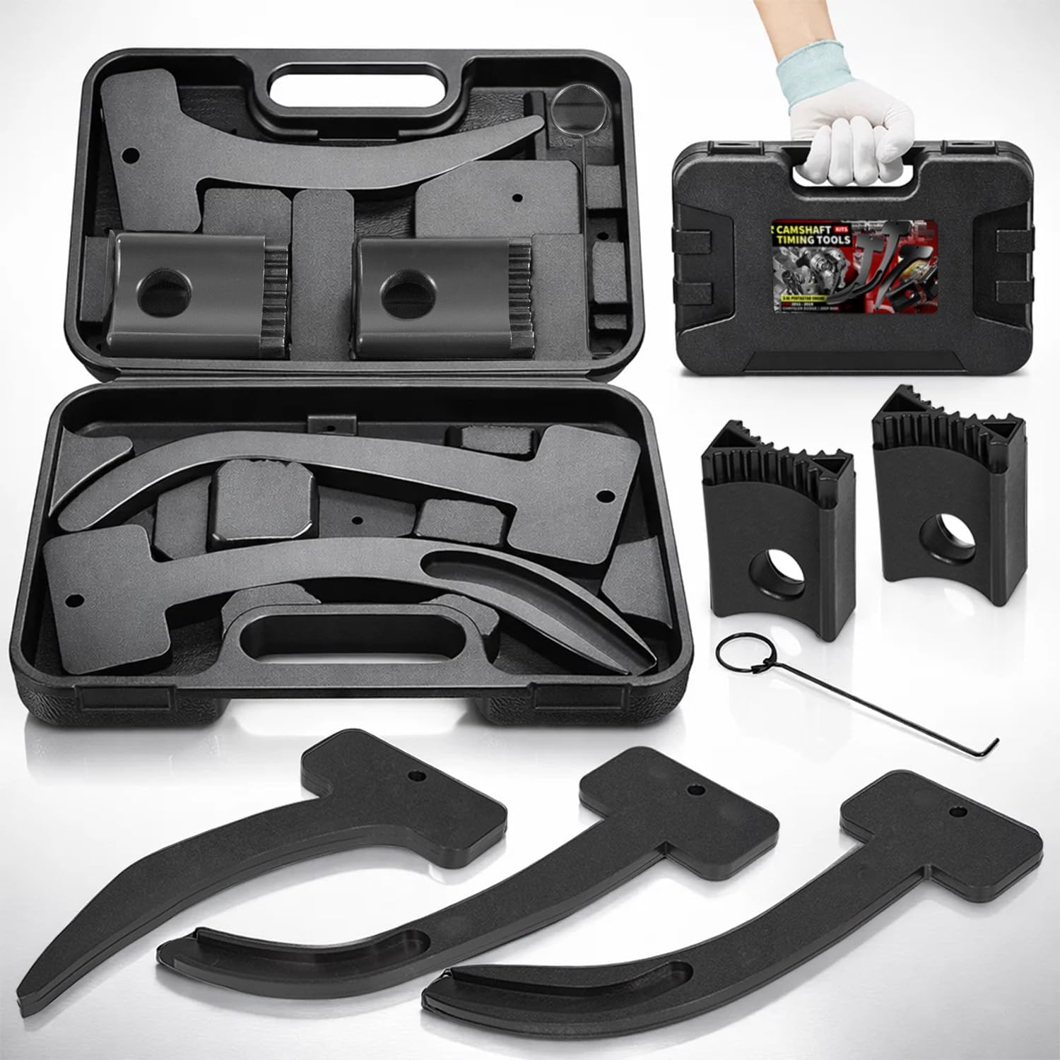 E-cowlboy 3.6L Pentastar Timing Tool Kit for 2011-2019 Chrysler/Dodge/Jeep/Ram/Camshaft Phaser Timing Chain Lock Tool Set Compatible with 10200A 10202A 10369A Engine Repair Tools
