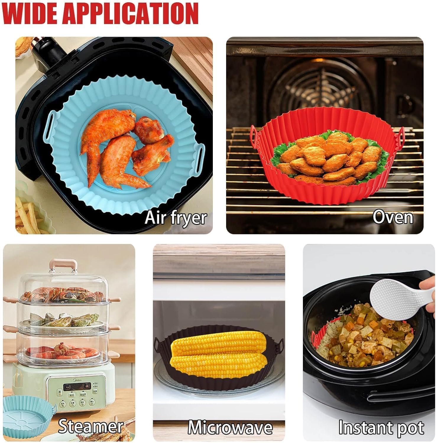 Minitul Air Fryer Silicone Pots - 2 Pack -5