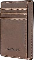 Vista 9 de Cartera Chelmon Slim RFID - Cartera de bolsillo frontal minimalista para tarjetas de crédito delgadas Negro carbón