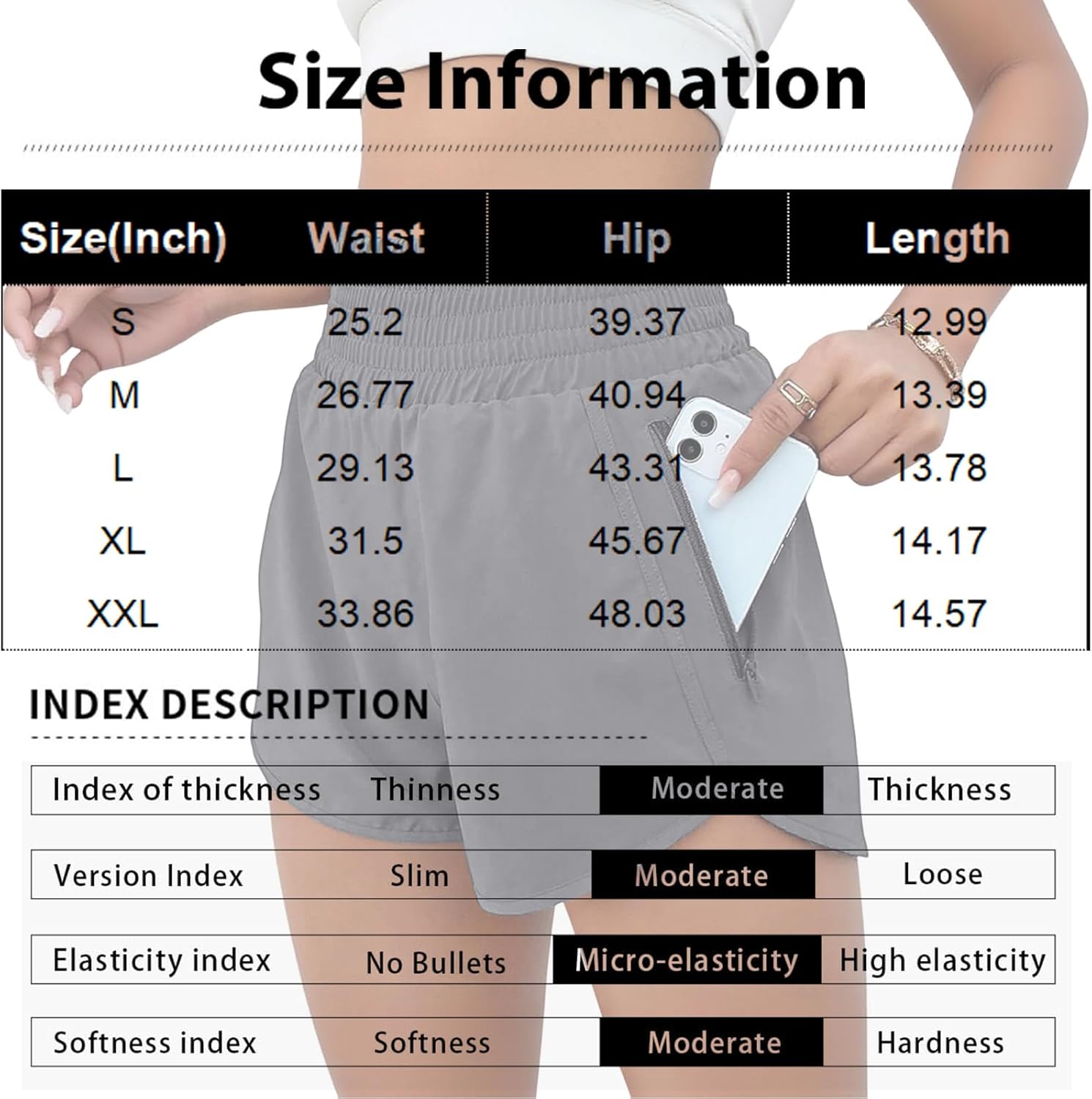 High Waisted Shorts Women Womens Casual Short Pants High Waist Elastic Waistband with Zipper Pocket Quick Dry Sport Shorts Women (Purple,Medium)