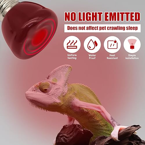 Miniatura 3 de Mini Reptile Heat Lamp, 25w Infrared Ceramic Heat Emitter, No Light Emitting Reptile Heat Bulbs,Ceramic Heat Lamp for Amphibian, Chicken Coop,Cat,