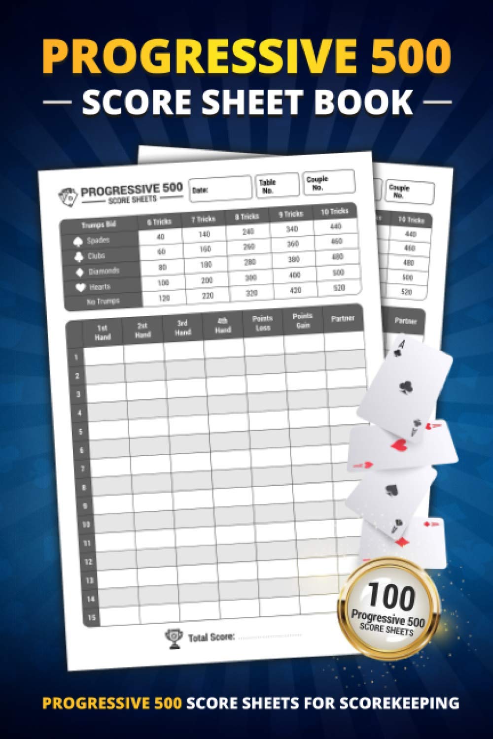 Progressive 500 Score Sheet Book 100 Large Score Sheet Pages For