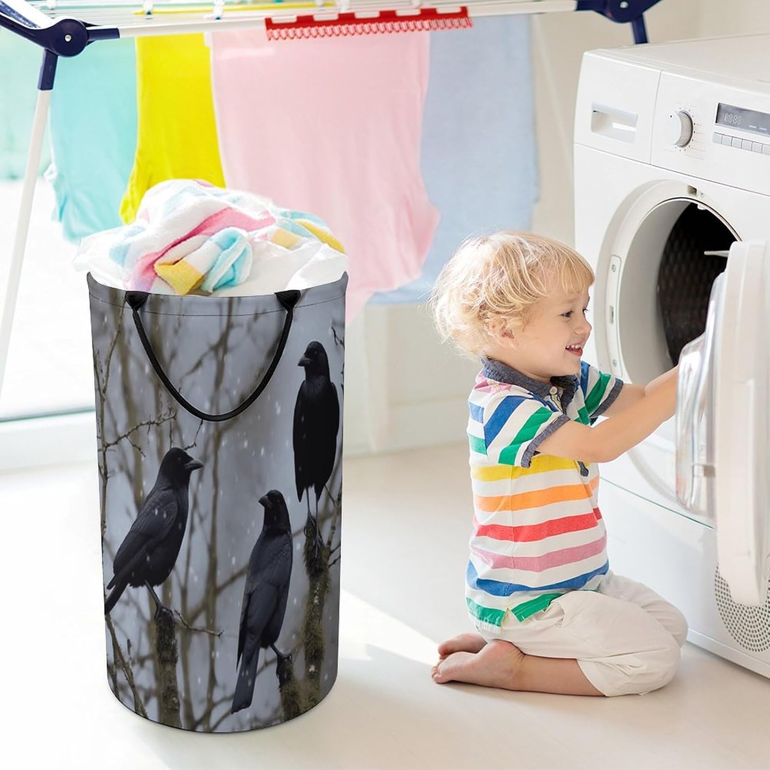 Dirty Clothes Basket Extra Large 110l Open Top Laundry Hamper With Portable Carry Handles, Foldable Waterproof Clothes Basket Spacious Laundry Bag For Bedroom Bathroom Laundry Room Dorm