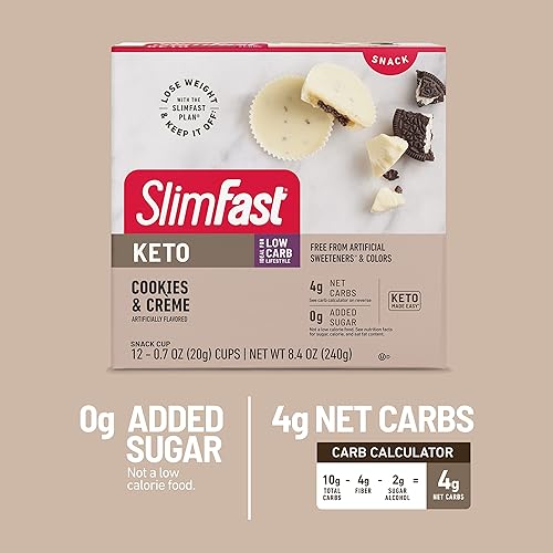 Miniatura 5 de SlimFast Keto - Bocadillos rellenos bombas de grasa de galletas de galletas y crema bocadillos Keto para pérdida de peso bajos en carbohidratos sin