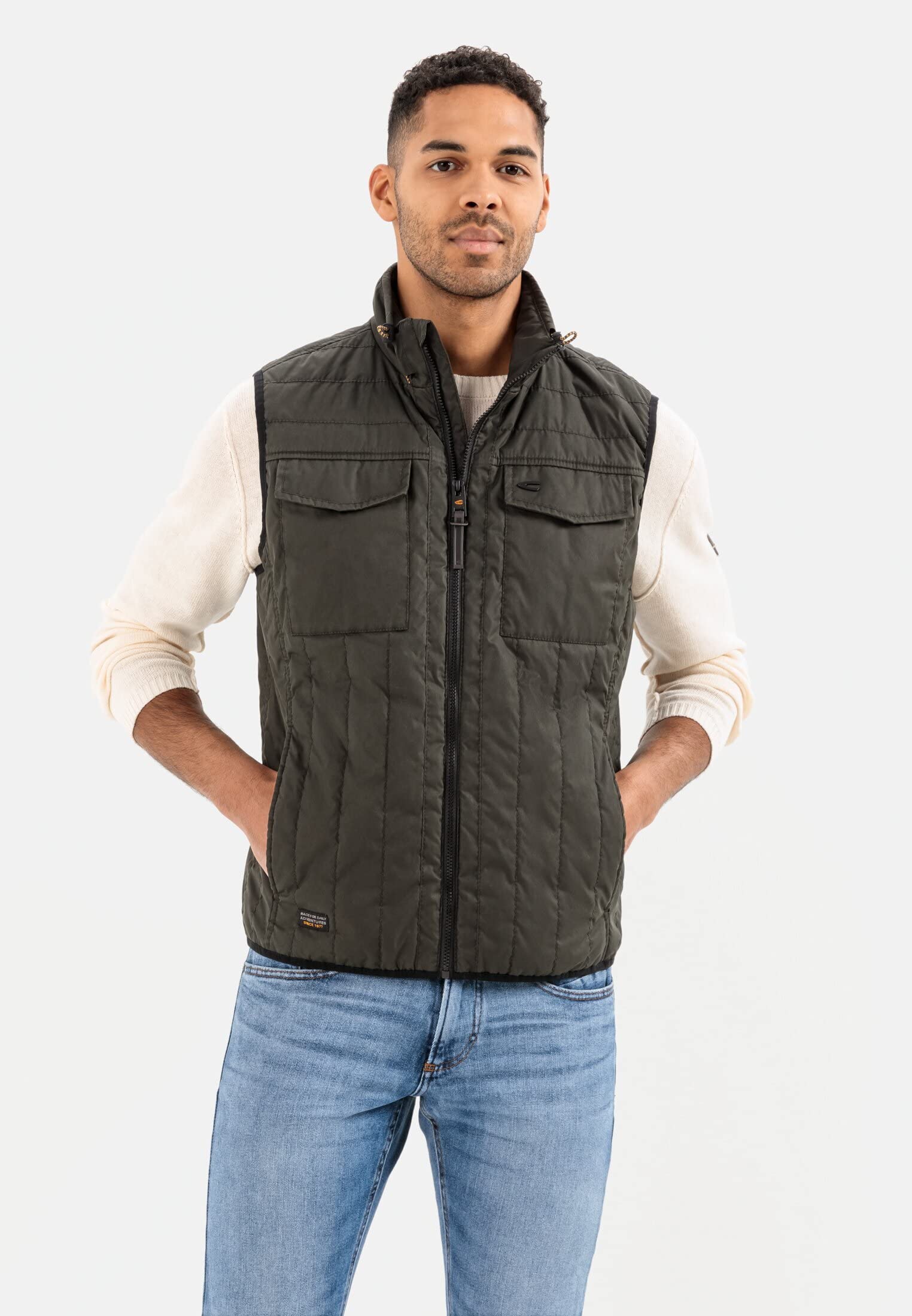 camel active Herren Steppweste mit Stehkragen