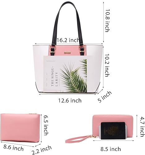 Miniatura 3 de Qiyuer - Bolsos para mujer, carteras, juegos de bolsos con asa superior, bolsos de hombro, bolso de mano, bolso de trabajo con cartera a juego, 3