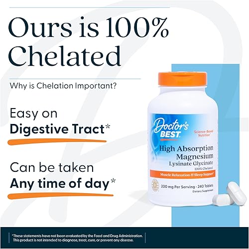 Miniatura 5 de El mejor disinato de glicina de magnesio de alta absorción del médico 100 quelado sin OMG vegano sin gluten sin soja 100 mg 240 comprimidos el