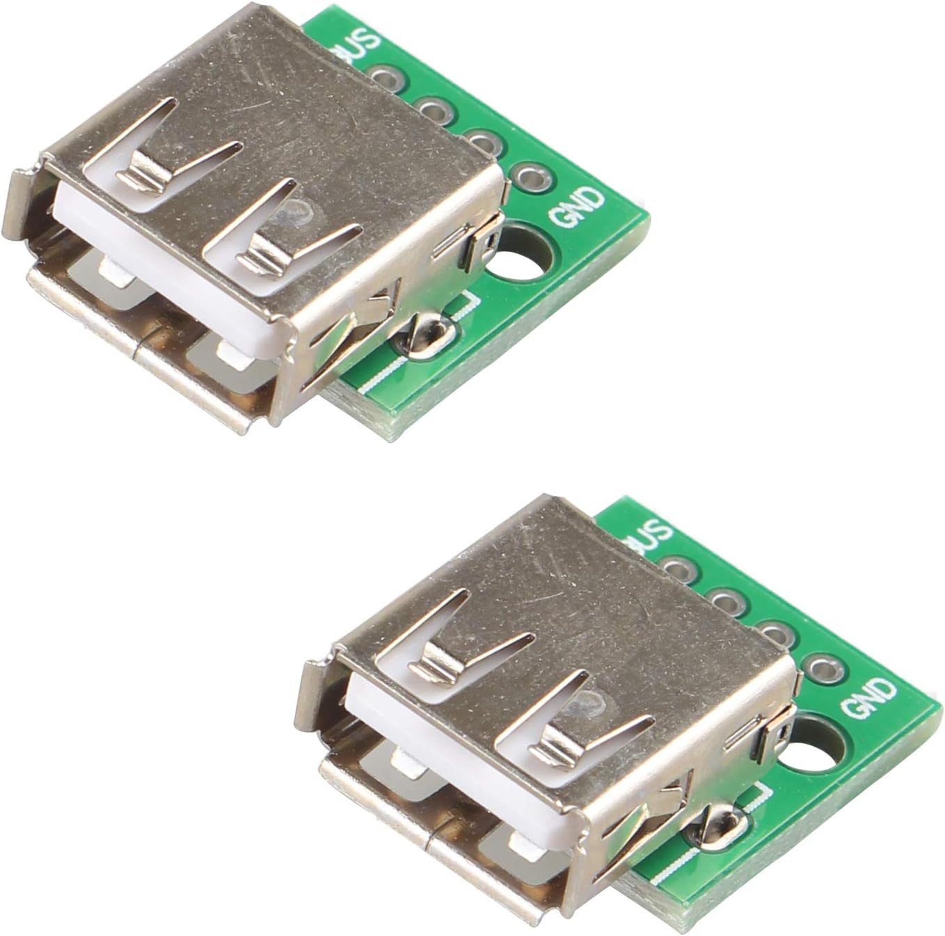 2pcs Type A Female USB 4 pin To DIP 2.54MM PCB Board Adapter Converter Compatible with Breadboard Arduino Power Supply DIY