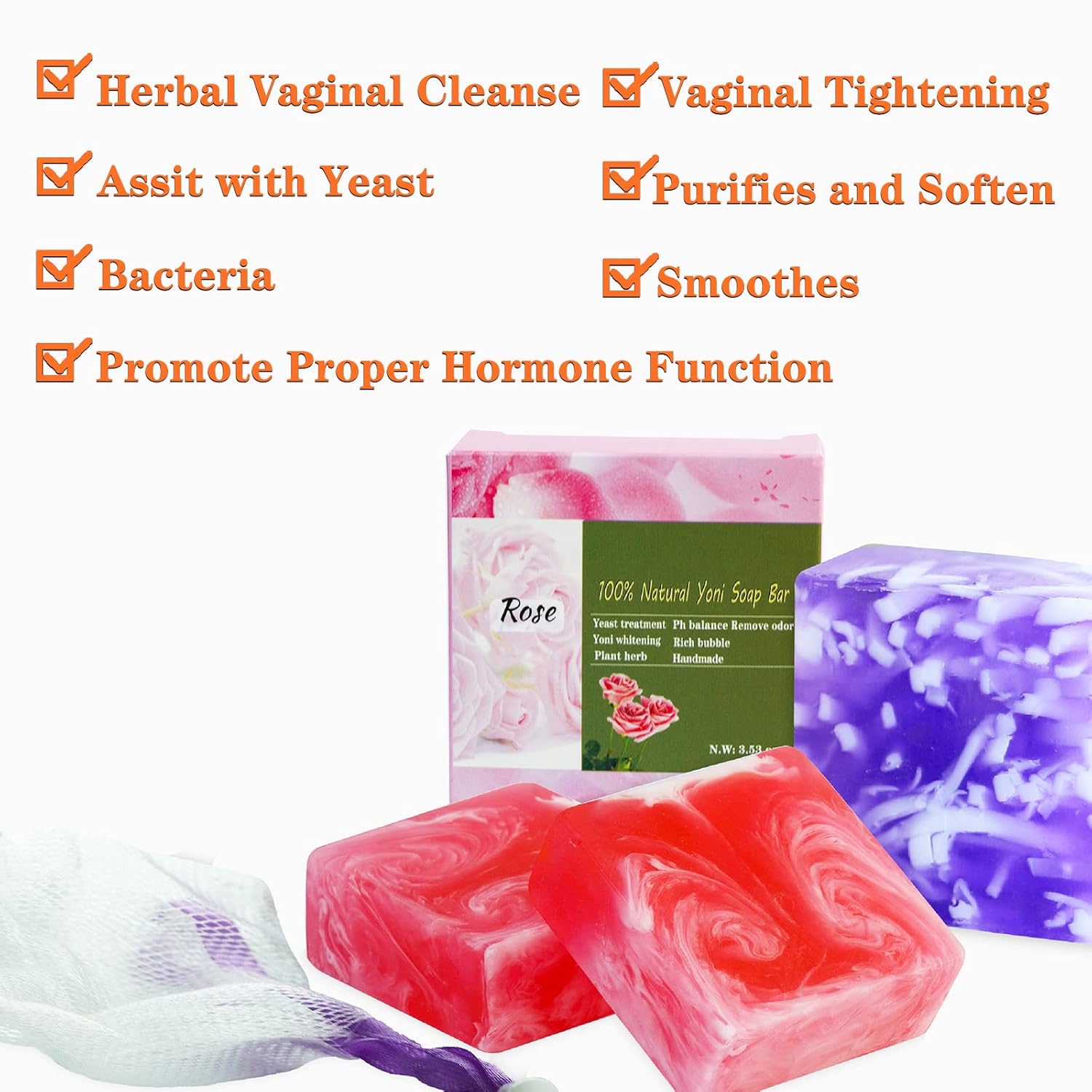 Buy 3 PCS Yoni Soap Bars for Women, 100 Handmade Natural Yoni Bar PH