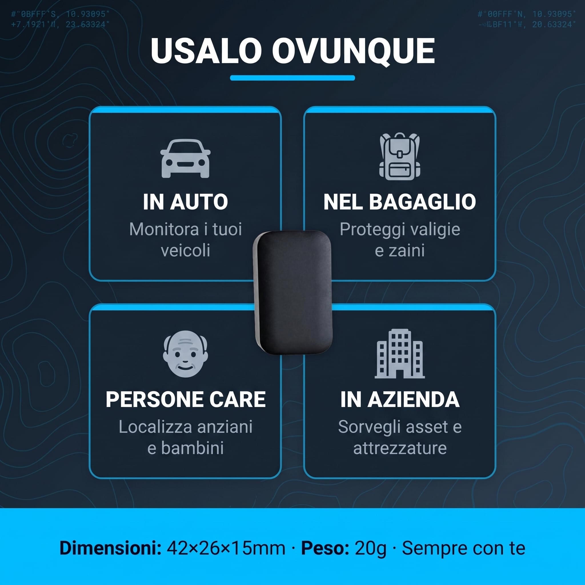 Microspia Audio GSM con Localizzatore GPS Real Time - Registratore Vocale Professionale Distanza - Batteria 48 Cimice Spia Ascolto Remoto - Antifurto Satellitare (CipherNode G-3s)