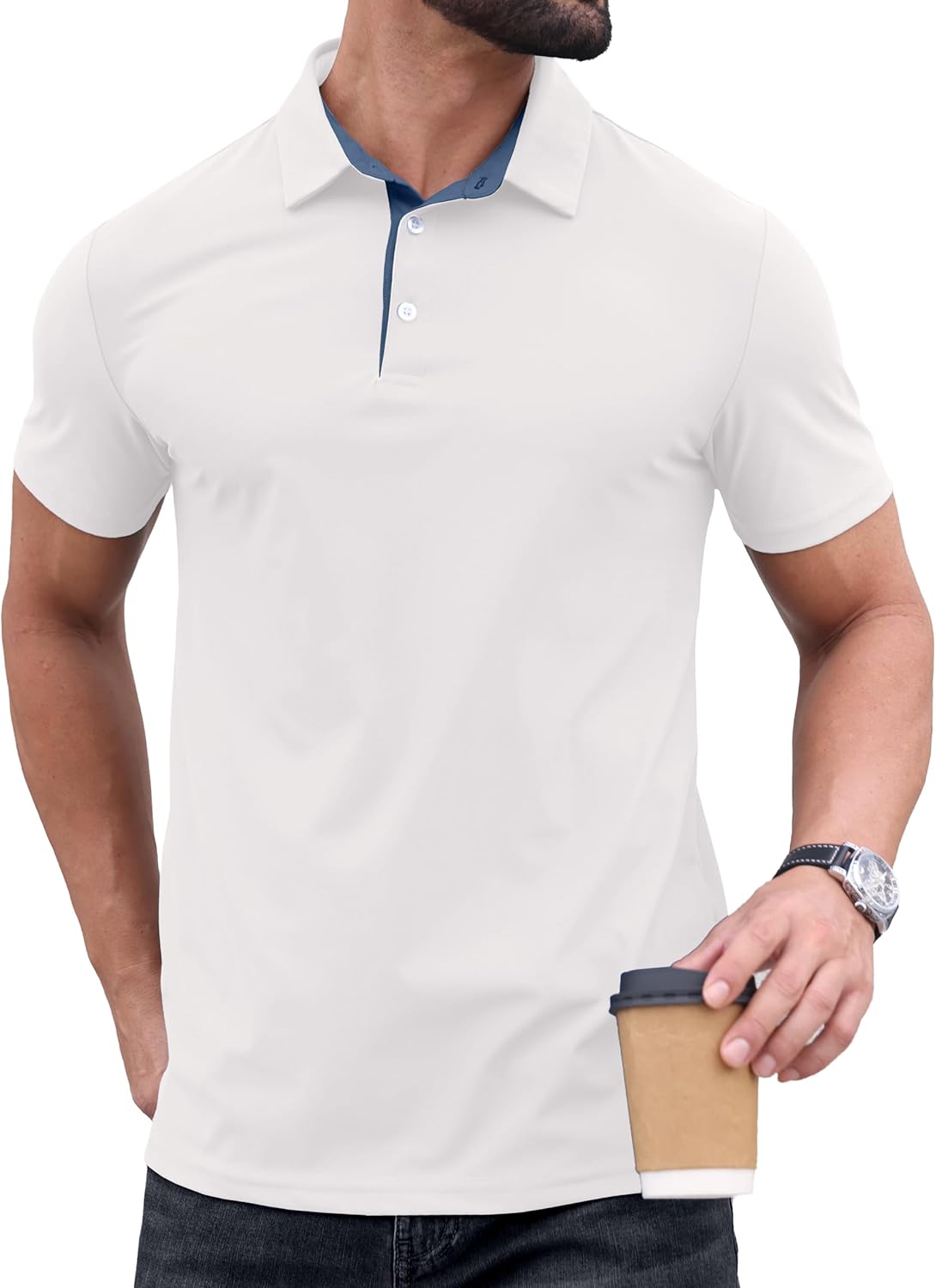 Sailwind Men's Golf Polo Shirt Quick Dry Moisture-Wicking Short Sleeve Performance Active Shirt - Image 6