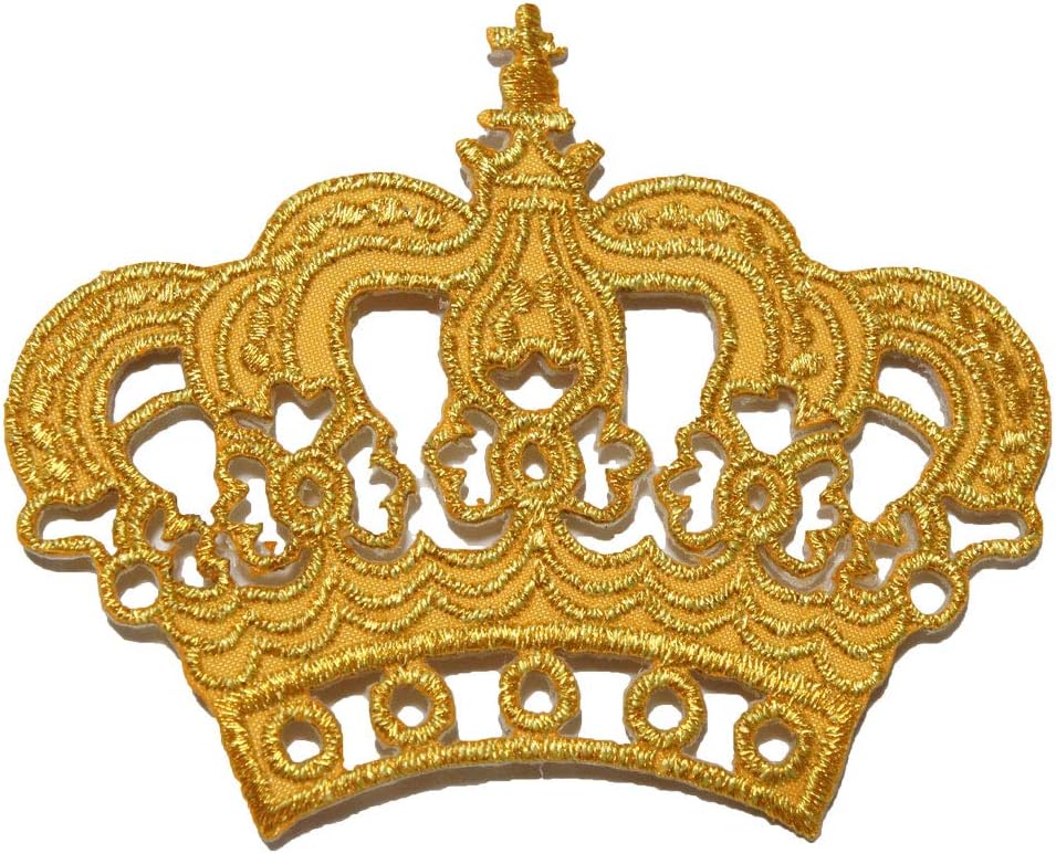 Embroidered Iron Custom Patch [Crown] (Golden Yellow)