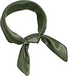 Pistha Chiffon Square Ribbon Neck Scarf Satin Handkerchief for Halloween Retro Women Girls Costume Accessory