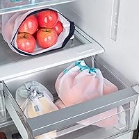 Vista 2 de Smart Design Bolsas de malla reutilizables para productos Juego de 9 Lavable a máquina Ecológicas Multiusos, aperitivos, verduras, frutas