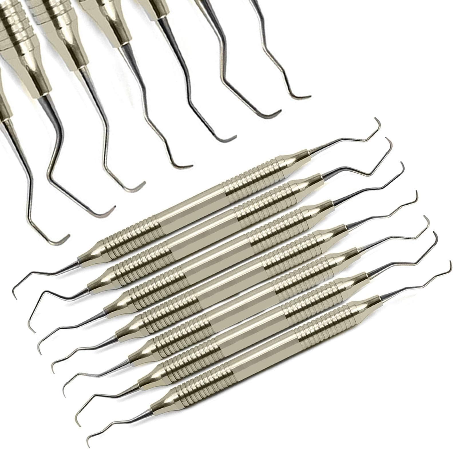 MEDSPO Professional Dental Elevators | Composite Restorative Implants | Luxating Filling | Surgical Root Extraction Spreading | Osteotome Periotome Instruments (Gracey Curette set of 7)