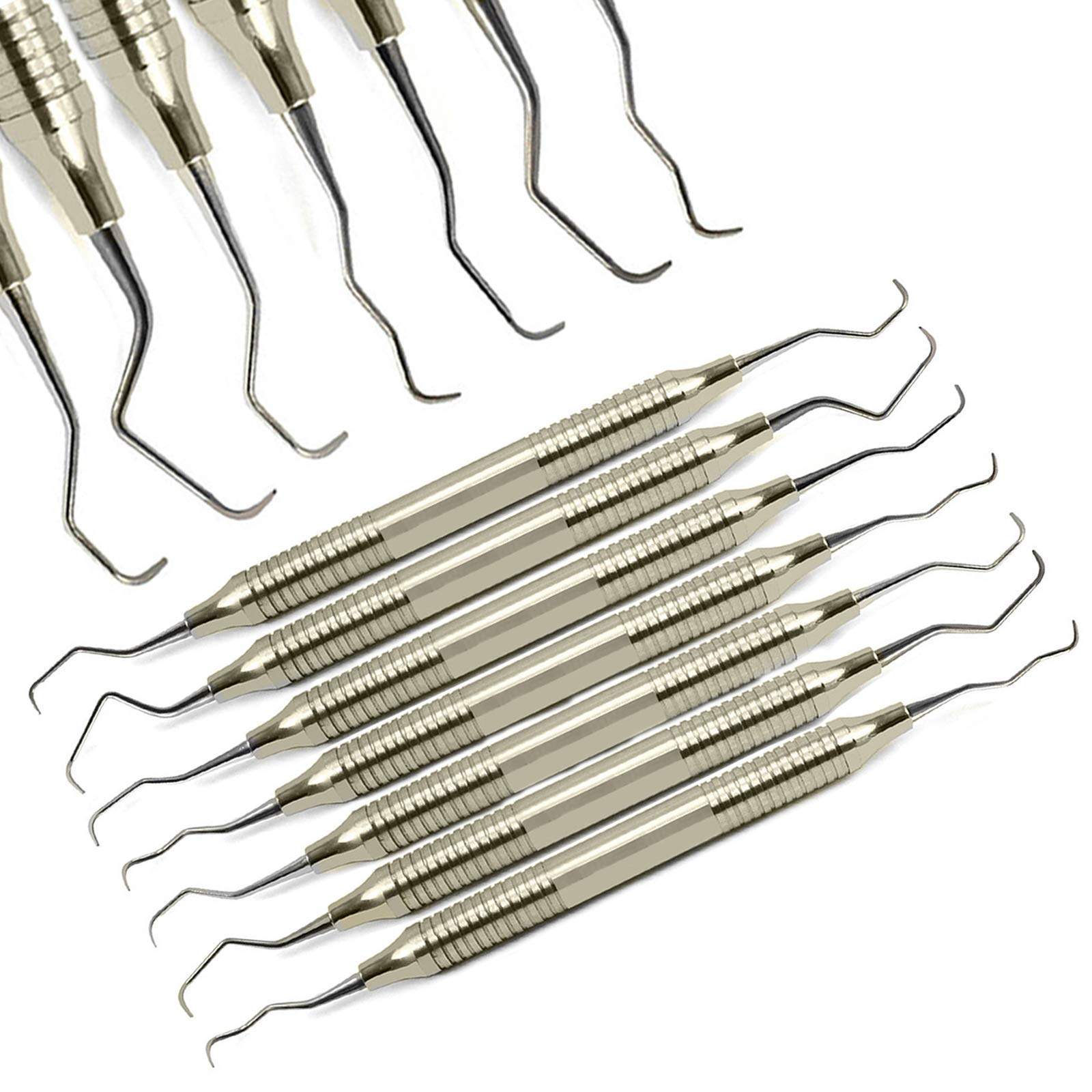 Professional Dental Elevators | Composite Restorative Implants | Luxating Filling | Surgical Root Extraction Spreading | Osteotome Periotome Instruments (Gracey Curette set of 7)