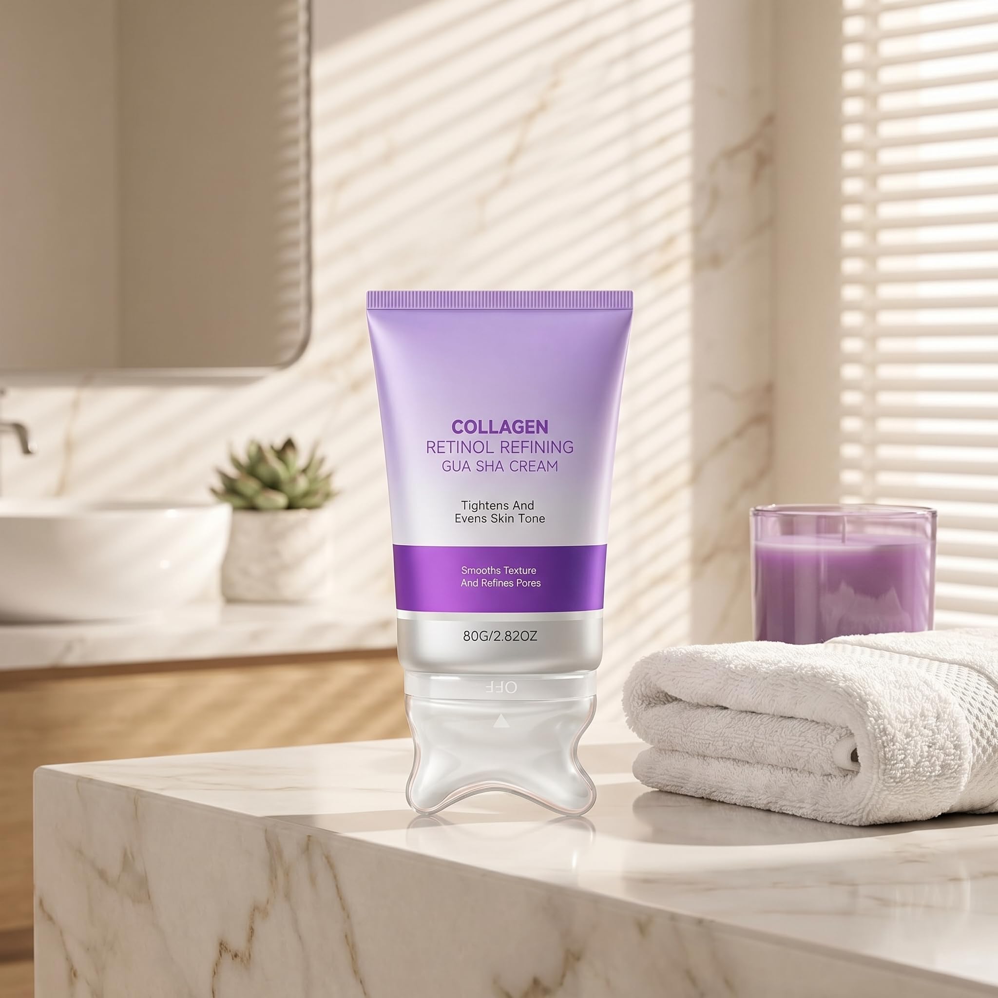 Krem nawilżający do twarzy z Gua Sha, krem na szyję z kolagenem i retinolem, krem kolagenowo-retinolowy Gua Sha do twarzy i szyi, retinol do twarzy, kolagen, retinol do ciała. (1pc)