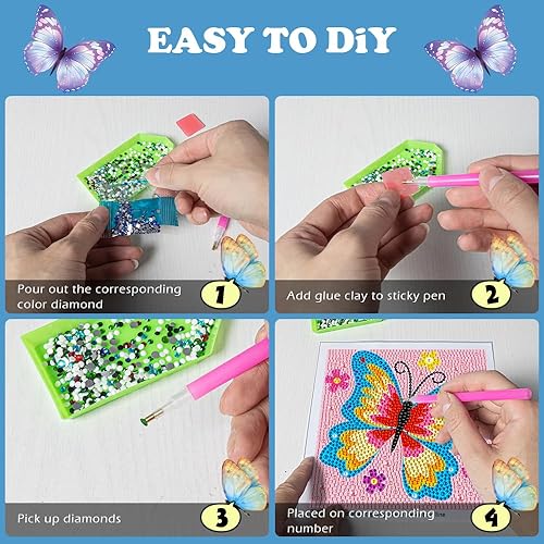 Miniatura 8 de Labeol Kits de arte de diamantes para niños, manualidades para niñas de 6 a 8 a 10 a 12 años, fáciles de hacer tú mismo, creativas calcomanías de