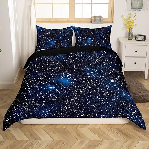 Miniatura 3 de Erosebridal Funda de edredón de cielo estrellado, juego de ropa de cama de galaxia, funda de edredón con temática de astronomía de cielo degradado,