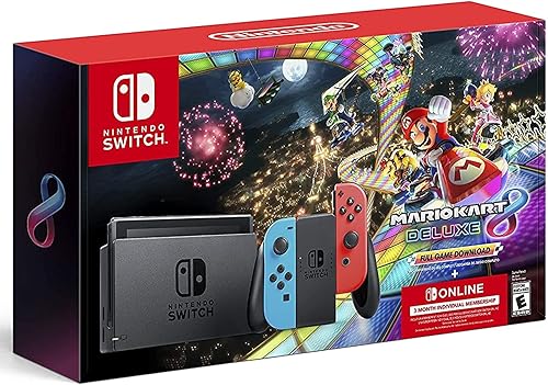 Miniatura 2 de Nintendo Paquete familiar de consola de conmutadores 2021 Neon Mario, pantalla LCD táctil de 6.2 pulgadas, Bluetooth + NexiGo_ Paquete de tarjetas